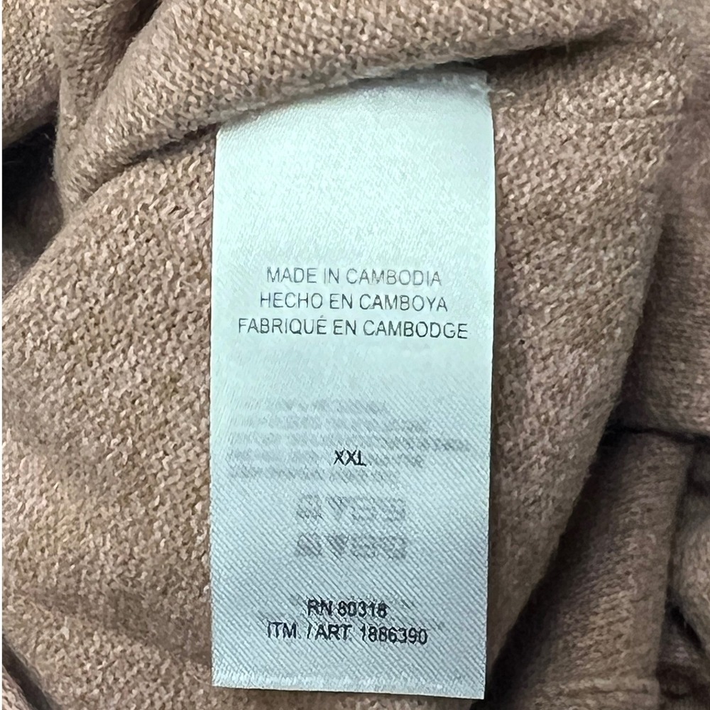 Lucky Brand V-Neck Sweater XXL Cognac Brown Long Sleeve Relaxed Knit Top NEW - Picture 6 of 9